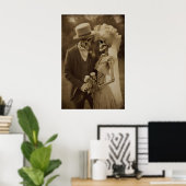 Impression de couple de squelettes romantiques Mar (Bureau à domicile)