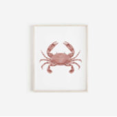 Impression de crabe rouge aquarelle