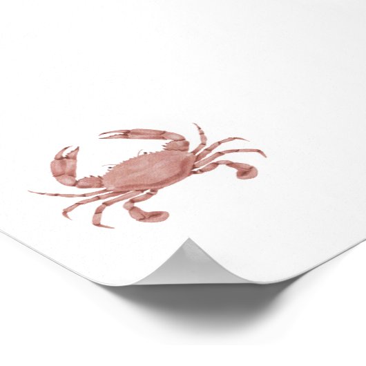 Impression de crabe rouge aquarelle (Coin)