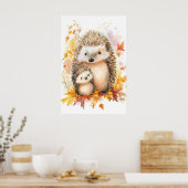 Impression de crèche au hérisson aquarelle, Maman  (Cuisine)