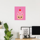 Impression de cupcake rose, décoration de chambre  (Bureau à domicile)