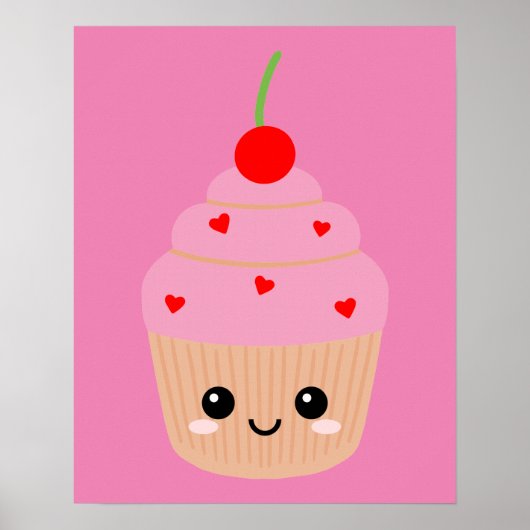 Impression de cupcake rose, décoration de chambre  (Devant)