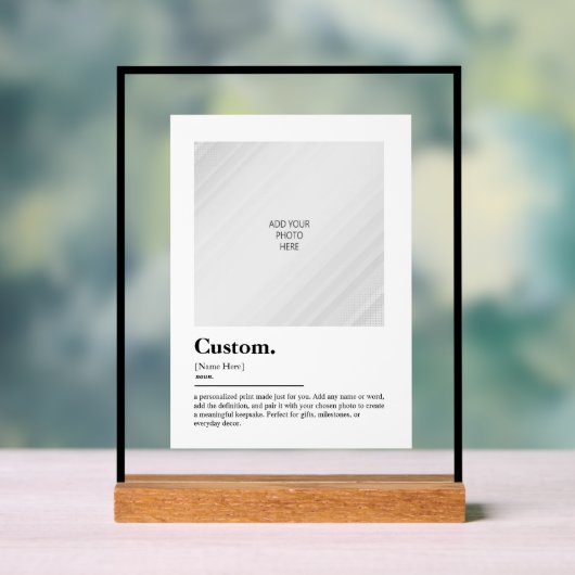 Impression de définition personnalisée avec photo (Neutre)