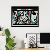 Impression de dépression maniaque, papier d'affich (Bureau à domicile)