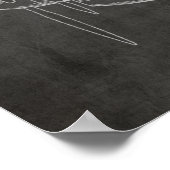 Impression de dessin d'art breveté d'avion Prop 19 (Coin)