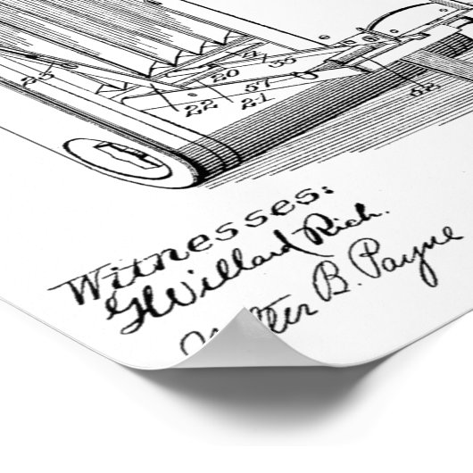 Impression de dessin d'art breveté de 1902 pour ca (Coin)