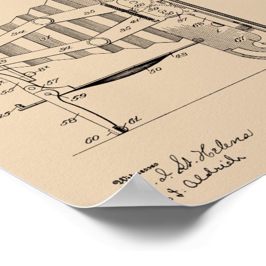 Impression de dessin d'art breveté de 1908 pour ca (Coin)