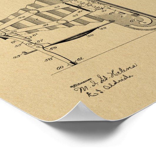 Impression de dessin d'art breveté de 1908 pour ca (Coin)