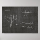 Impression de dessin d'art d'avion à réaction 1950 (Devant)