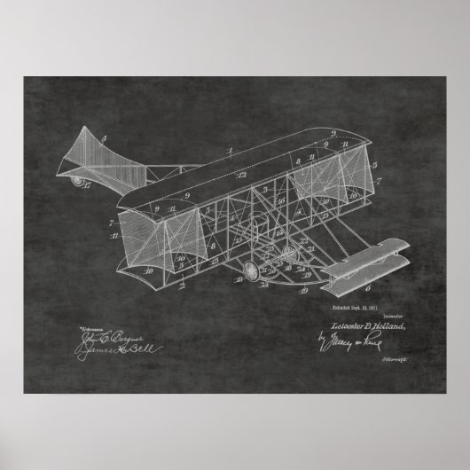 Impression de dessin d'art d'avion Vintage 1911 (Devant)