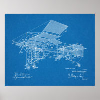 Impression de dessin d'art d'avion Vintage 1914