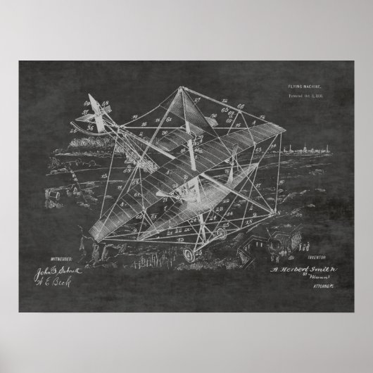 Impression de dessin d'art d'avion Vintage 1916 (Devant)