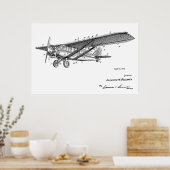 Impression de dessin d'art d'avion Vintage 1932 (Cuisine)