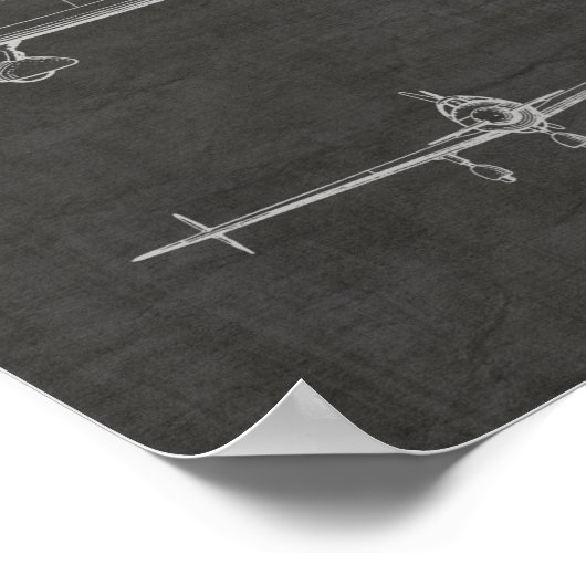 Impression de dessin d'art de l'avion à boucle arr (Coin)