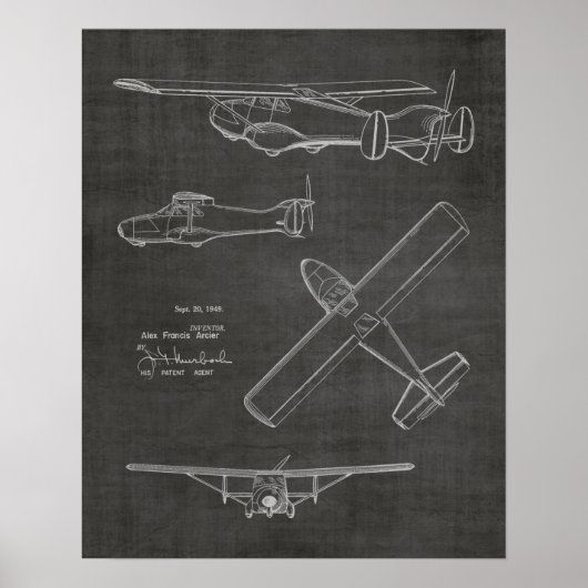 Impression de dessin d'art de l'avion à boucle arr (Devant)