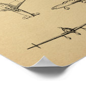 Impression de dessin d'art de l'avion à boucle arr (Coin)