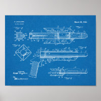 Impression de dessin d'art Pistol Rocket en 1944