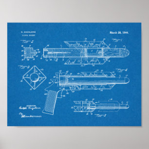 Impression de dessin d'art Pistol Rocket en 1944