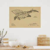 Impression de dessin de brevet d'avion de 1912 (Cuisine)