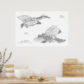 Impression de dessin de brevet d'avion de 1912 (Cuisine)