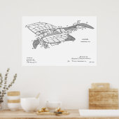 Impression de dessin de brevet d'avion de 1912 (Cuisine)