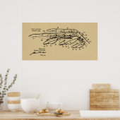 Impression de dessin de brevet de bateau 1920 (Cuisine)