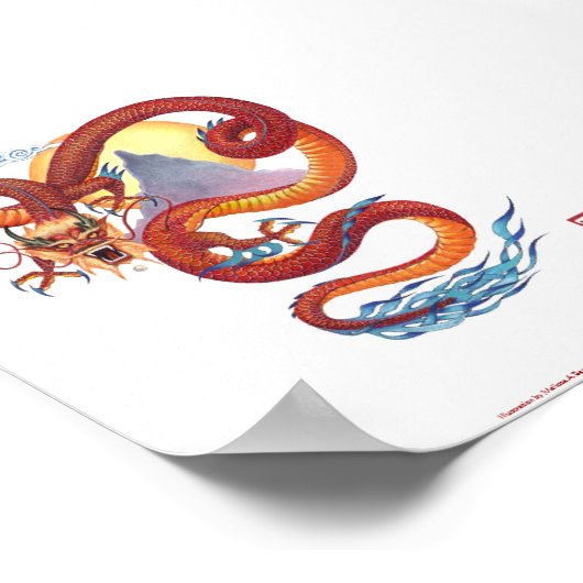 Impression de dragon rouge chinois (Coin)