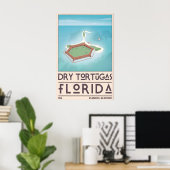 Impression de Dry Tortugas, style d'affiche de voy (Bureau à domicile)