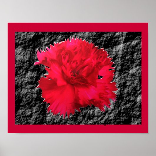 Impression de fantaisie florale d'œillet rouge (Devant)