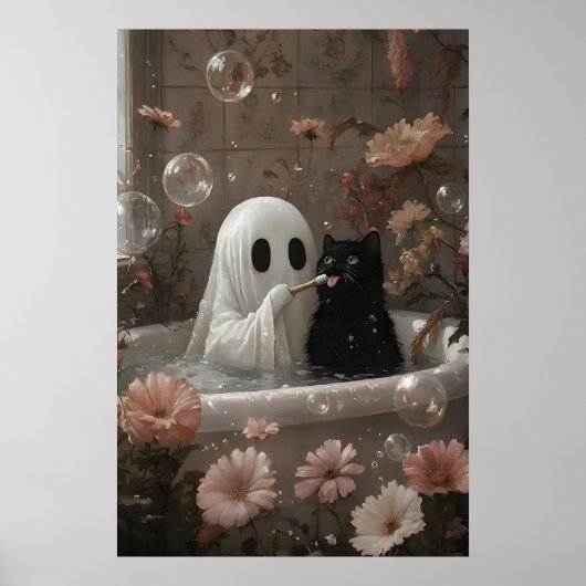 Impression de fantôme brossant les dents de chat d (Devant)