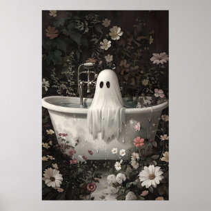 Impression de fantôme prenant un bain dans une for