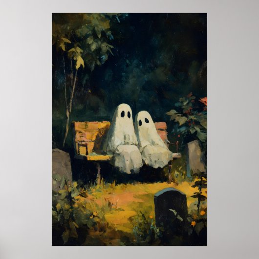 Impression de fantômes visitant une tombe, Affiche (Devant)