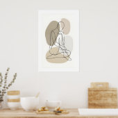 Impression de figure d'art en ligne dessin de cont (Cuisine)