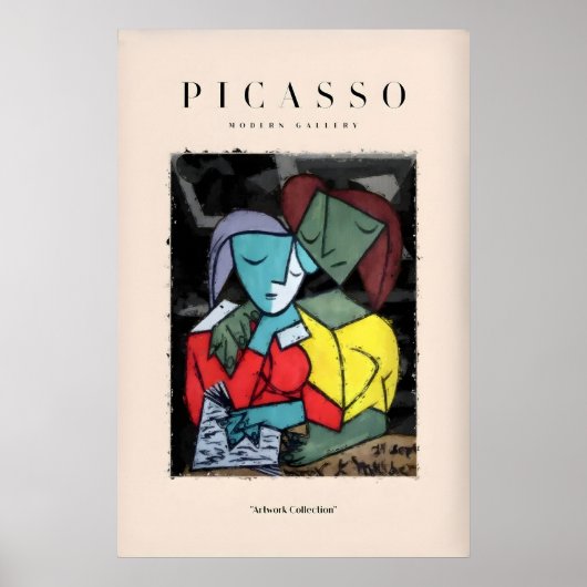 Impression de figures abstraites de couple lisant (Devant)
