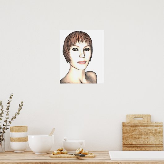 Impression de fille de glamour (Cuisine)