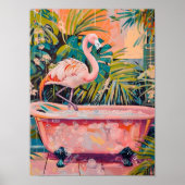 Impression de flamant rose dans une baignoire, déc (Devant)
