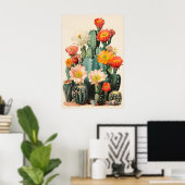 Impression de fleur de cactus du désert Art botani (Bureau à domicile)