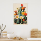 Impression de fleur de cactus du désert Art botani (Cuisine)