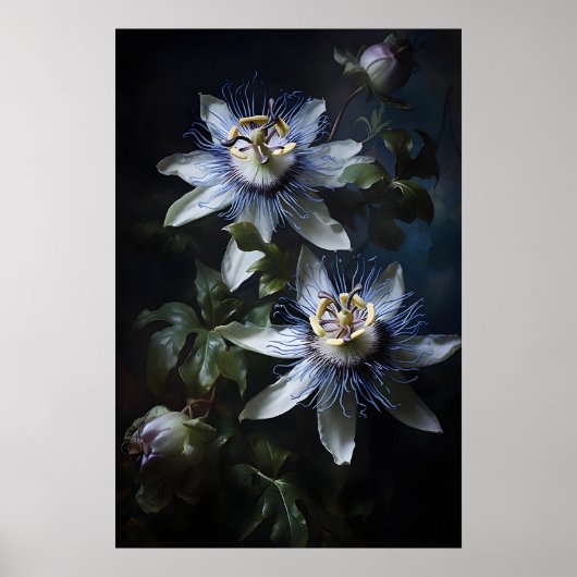 Impression de fleur de la passion Dark Academia, f (Devant)