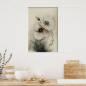 Impression de fleurs anciennes, art mural rustique (Cuisine)