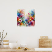 Impression de fleurs aquarelles abstraites (Cuisine)