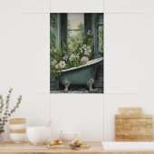 Impression de fleurs de baignoire verte, botanique (Cuisine)