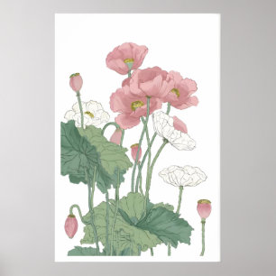 Impression de fleurs de pavot luxuriantes - Fleurs