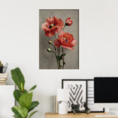 Impression de fleurs de pavots lunatiques, académi (Bureau à domicile)