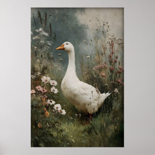 Impression de fleurs d'oie, numérique Antique Spri