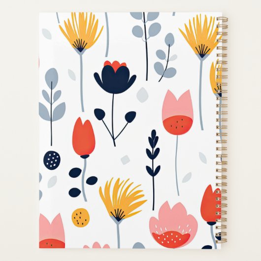 Impression de fleurs monogramme initiales nom mini (Dos)