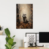 Impression de forêt automnale de raton laveur, ani (Bureau à domicile)