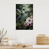 Impression de forêt de fleurs de colibri, Dark Aca (Cuisine)