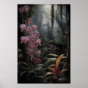 Impression de forêt d'orchidées roses, Gothique Da