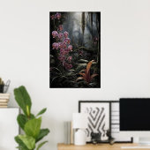 Impression de forêt d'orchidées roses, Gothique Da (Bureau à domicile)